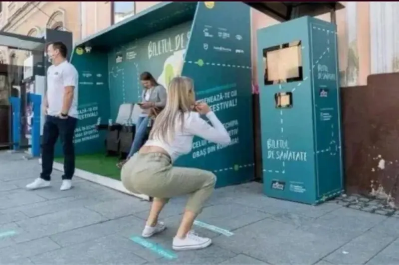 Приседай и езди: в Румынии снова работает автомат для выдачи билетов за упражнения