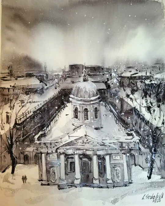 Северная столица в красках: уникальная подборка картин Петербурга от 18 века до наших дней Санкт-Петербург, живопись, картины, акварель, гравюра, история, архитектура, Петербург в картинах художников, подборка