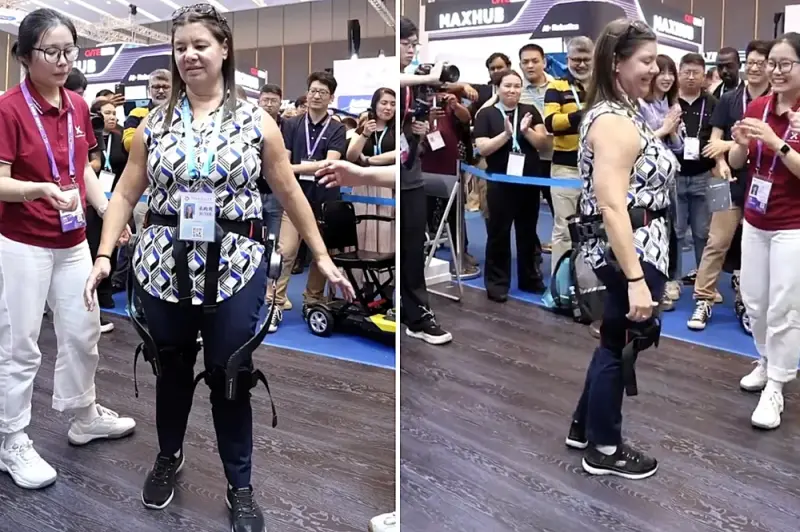 Парализованная женщина снова встала и пошла благодаря роботизированному экзоскелету