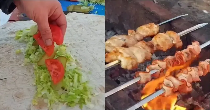 Батя замесил шаурму: смотри, как он это делает