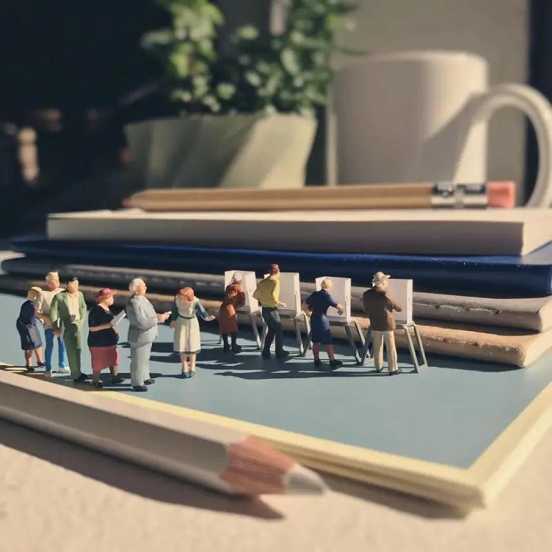 Как победить офисную тоску: 40+ миниатюрных шедевров из канцелярии креатив, миниатюры, офис, фотография, творчество, Деррик Лин, хобби