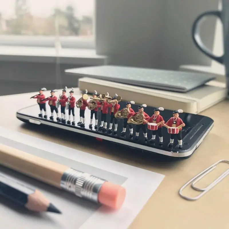 Как победить офисную тоску: 40+ миниатюрных шедевров из канцелярии креатив, миниатюры, офис, фотография, творчество, Деррик Лин, хобби