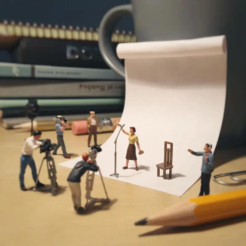 Как победить офисную тоску: 40+ миниатюрных шедевров из канцелярии креатив, миниатюры, офис, фотография, творчество, Деррик Лин, хобби