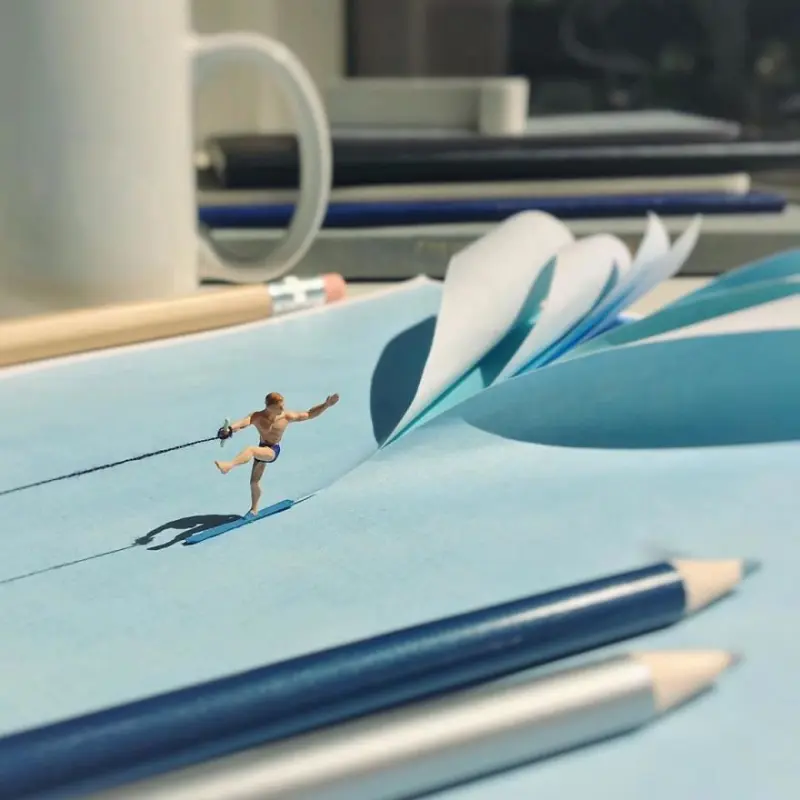 Как победить офисную тоску: 40+ миниатюрных шедевров из канцелярии креатив, миниатюры, офис, фотография, творчество, Деррик Лин, хобби