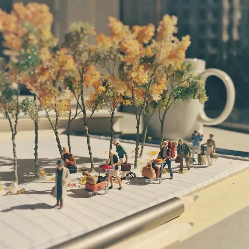 Как победить офисную тоску: 40+ миниатюрных шедевров из канцелярии креатив, миниатюры, офис, фотография, творчество, Деррик Лин, хобби