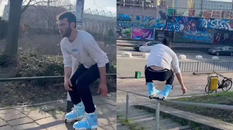 Неудачный трюк на перилах: больно и обидно