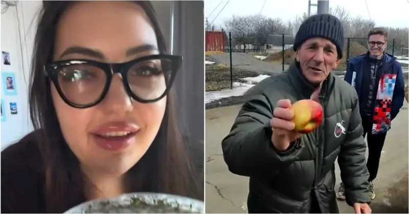 Девушка на ПВЗ в деревне показала, чем её угощают местные жители