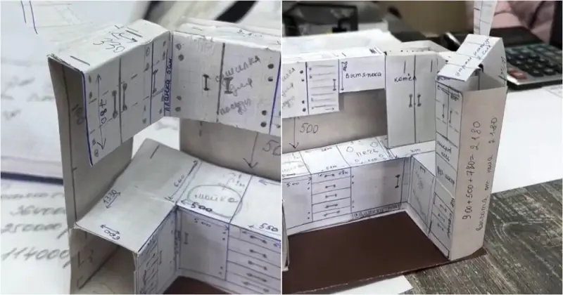 Бумажная кухня за один вечер: необычное хобби от головной боли макет кухни, бумага, рукоделие, творчество, handmade, кухня своими руками, необычное хобби