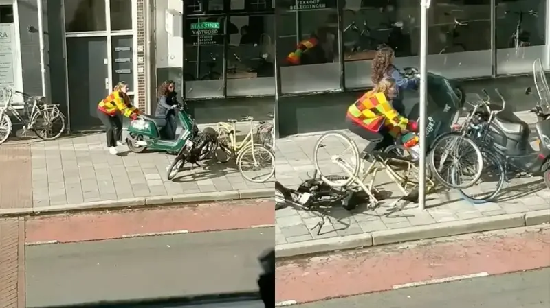Вот так бывает: первая поездка на скутере в Нидерландах скутер, Нидерланды, первая поездка, обучение, права, видео, прикол