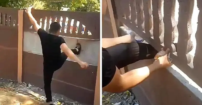 Неудачный удар: мальчик попытался сломать забор и сам пострадал