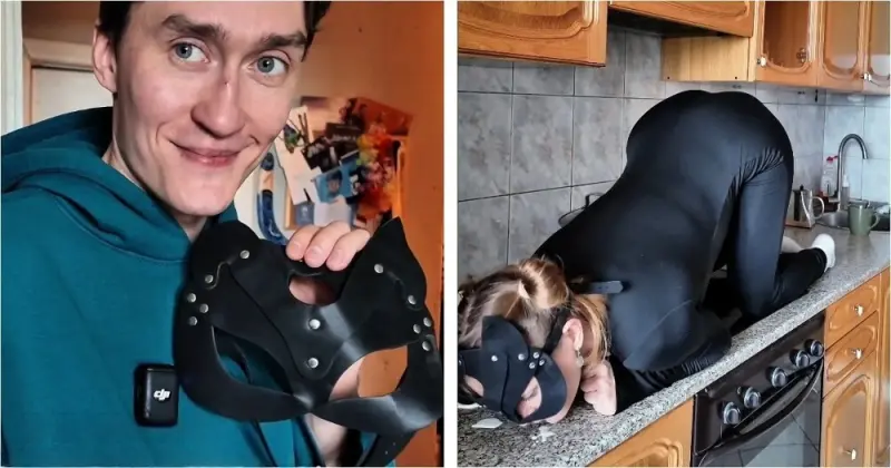 «Игра началась»: когда муж не рассчитал силы в ролевых играх с женой-актрисой ролевые игры, прикол, видео, актриса, костюм, семья, юмор