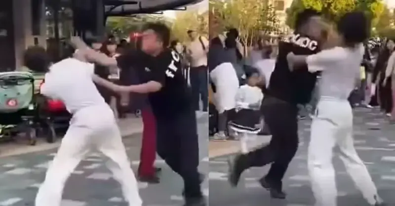 Замечание курящему в Диснейленде закончилось мордобоем и деньгами Диснейленд, драка, курение, Шанхай, конфликт, видео, происшествие, компенсация