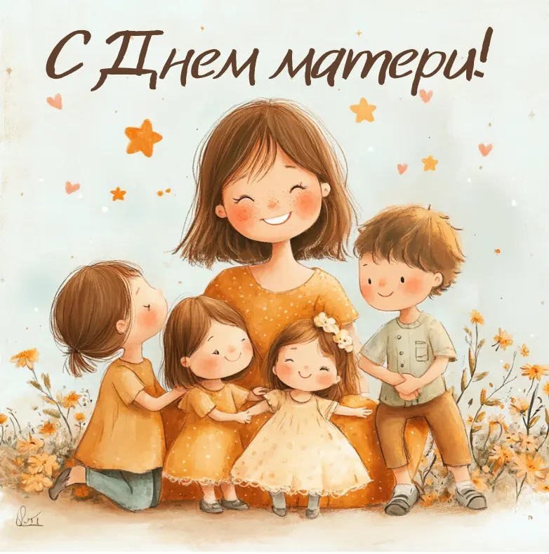 Красивые открытки на День матери: с детьми, цветами и животными День матери, открытки, поздравления, подарки маме, цветы, животные, дети, праздник