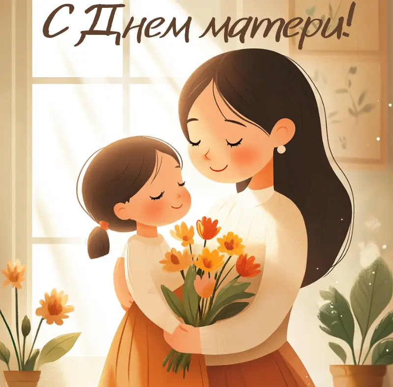 Красивые открытки на День матери: с детьми, цветами и животными День матери, открытки, поздравления, подарки маме, цветы, животные, дети, праздник