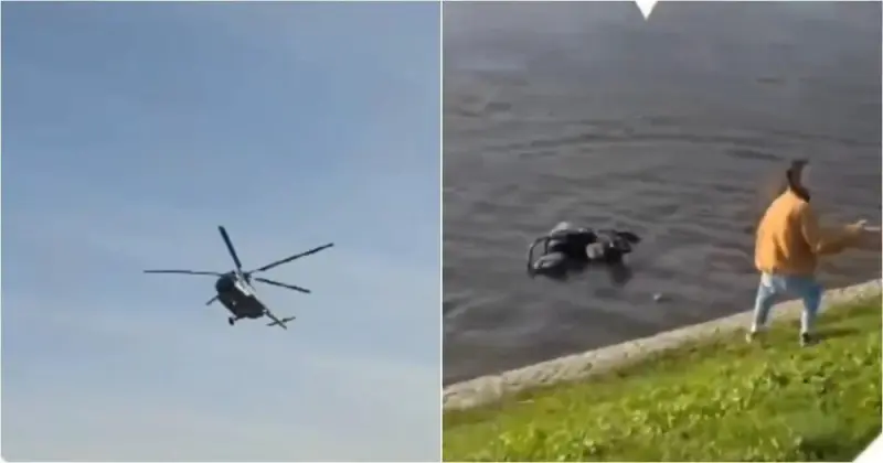 Вертолёт сдул коляску с ребёнком у стен Петропавловской крепости (видео)