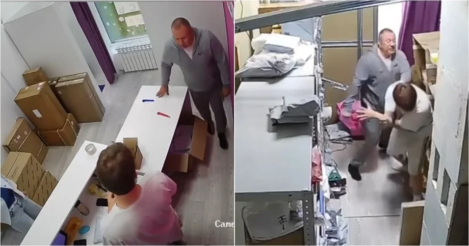 «Ты кто такой?»: в Ставрополе отец на глазах у всех избил сына за то, что тот устроился на работу Ставрополь, отец, сын, драка, пункт выдачи, подработка, конфликт, видео