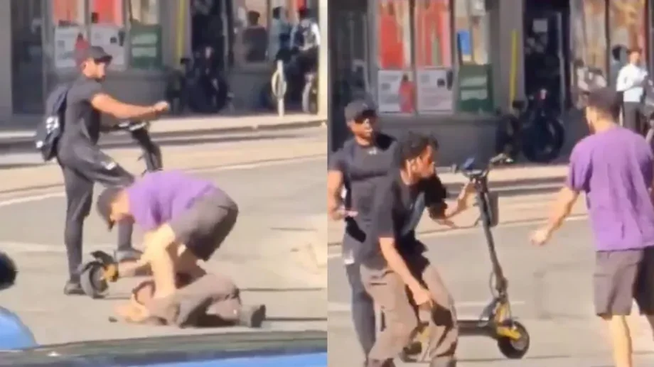 «Миротворец» на самокате едва не лишился своего транспорта электросамокат, драка, кража, видео, конфликт, помощь