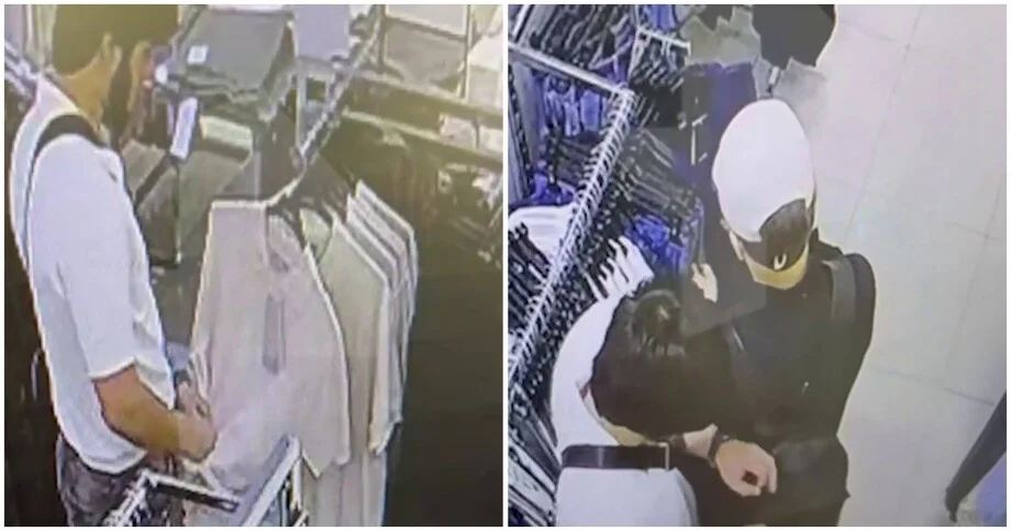 Двое бородачей попали на видео при краже одежды в подмосковном ТЦ кража, воровство, одежда, магазин, Подмосковье, Пушкино, ТЦ, видеонаблюдение, полиция, криминал