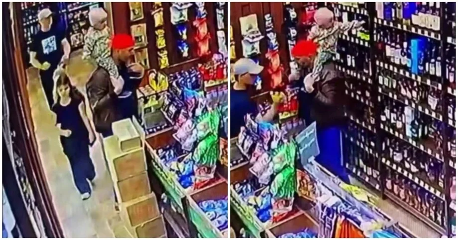 «Подарок маме»: девочка вынесла из магазина бутылку игристого, спрятавшись на плечах у папы приколы, дети, магазин, вино, курьез, видео, смешное