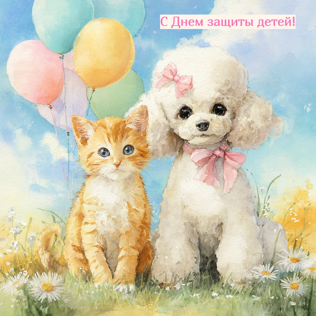 30+ милых открыток к 1 июня: поздравьте близких с Днем защиты детей открытки, день защиты детей, 1 июня, поздравления, картинки, дети