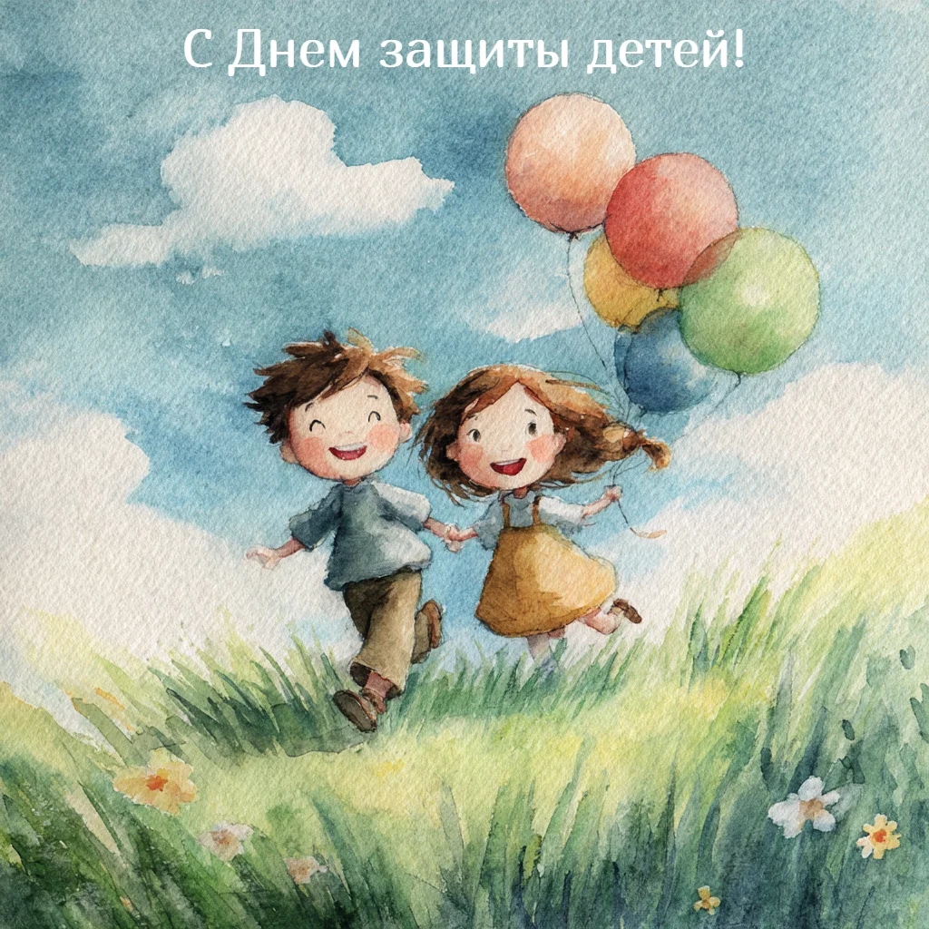 30+ милых открыток к 1 июня: поздравьте близких с Днем защиты детей открытки, день защиты детей, 1 июня, поздравления, картинки, дети