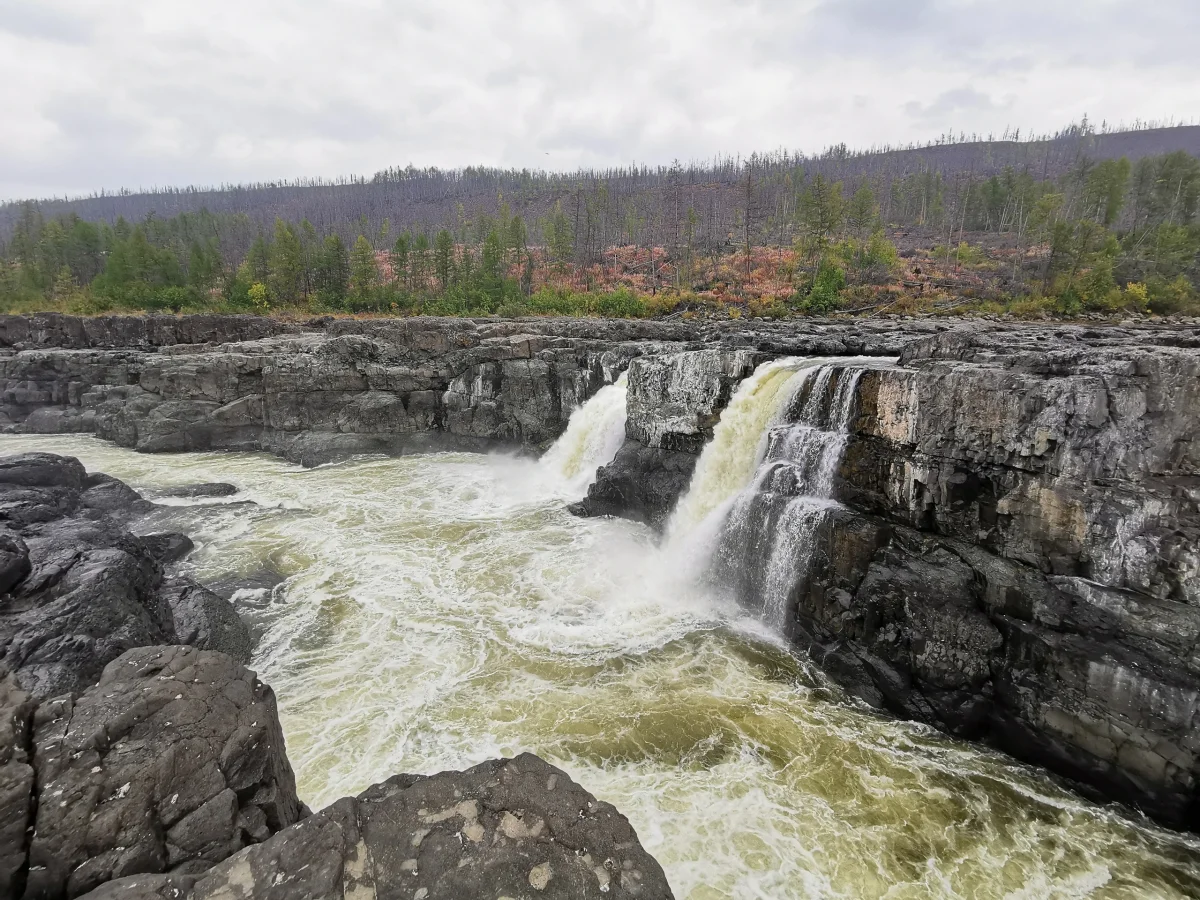 Большой Курейский — самый мощный водопад в России водопад, плато Путорана, Красноярский край, природа, туризм, Норильск