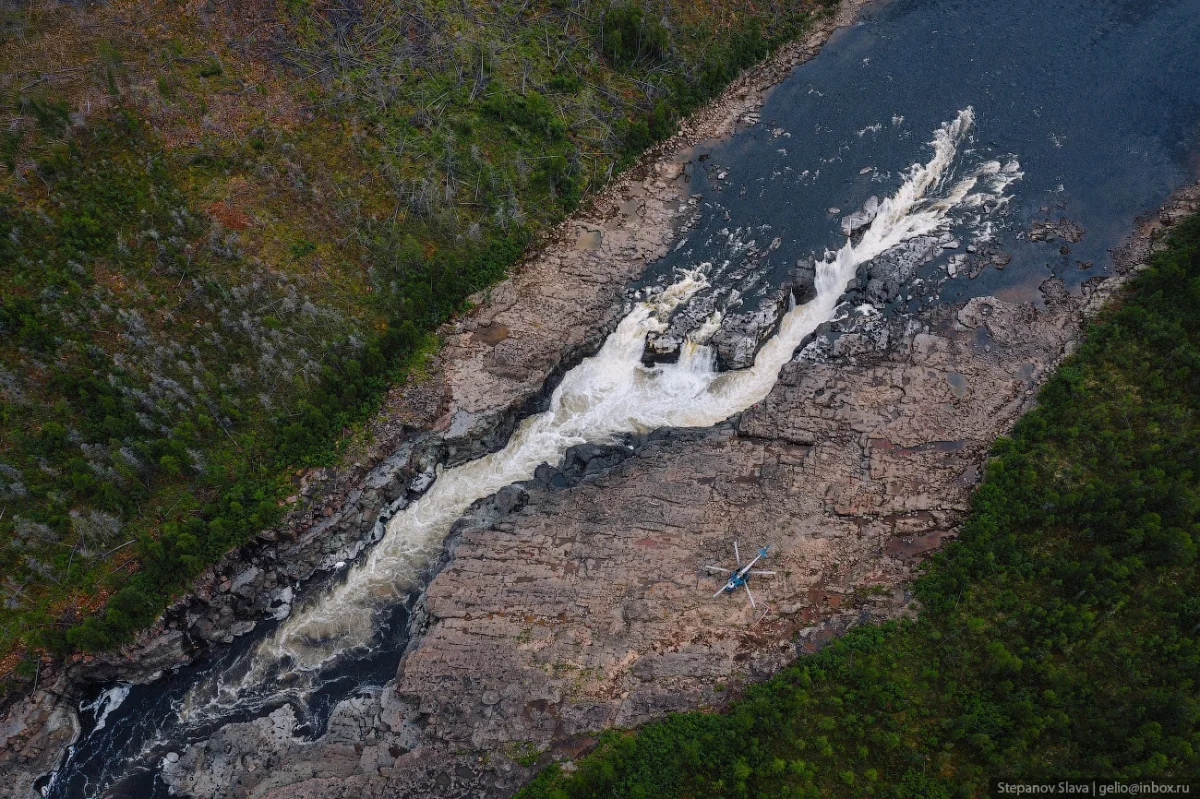 Большой Курейский — самый мощный водопад в России водопад, плато Путорана, Красноярский край, природа, туризм, Норильск
