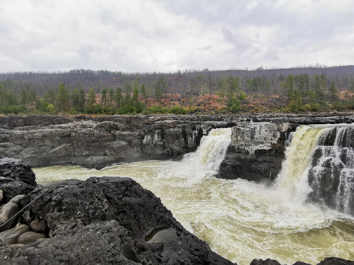 Большой Курейский — самый мощный водопад в России водопад, плато Путорана, Красноярский край, природа, туризм, Норильск