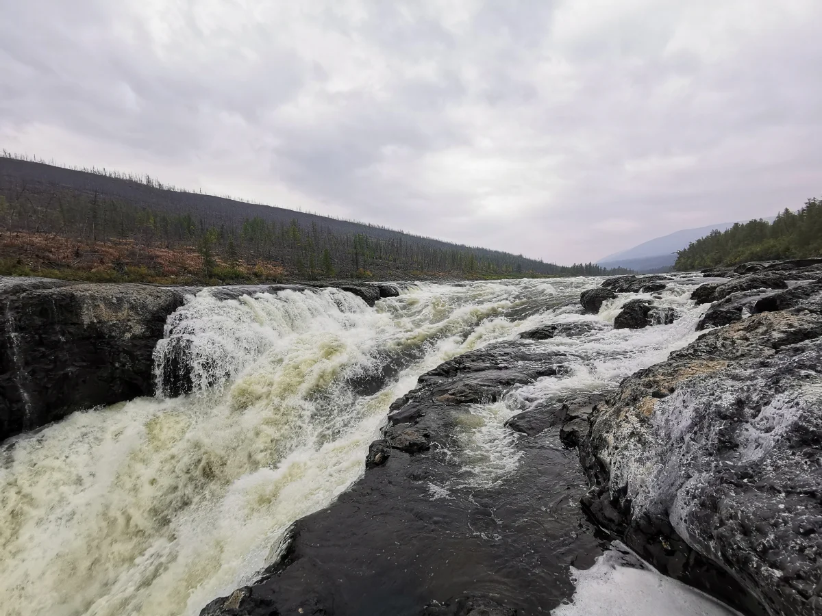 Большой Курейский — самый мощный водопад в России водопад, плато Путорана, Красноярский край, природа, туризм, Норильск