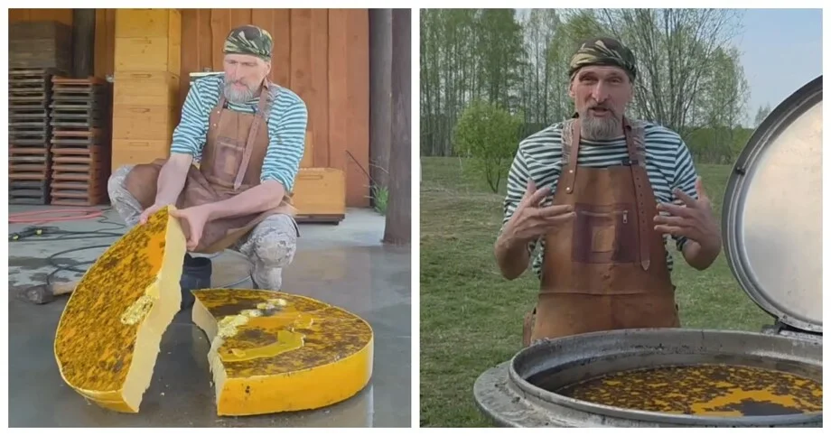 Как из старых пчелиных рамок получают 50 кг воска пчеловодство, воск, перетопка, рамки, свечи