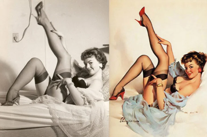До и после: реальные лица легендарных пин-ап-моделей пин-ап, pin-up, модели, постеры, ретро, девушки, сравнение, фото