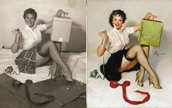 До и после: реальные лица легендарных пин-ап-моделей пин-ап, pin-up, модели, постеры, ретро, девушки, сравнение, фото