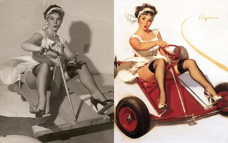 До и после: реальные лица легендарных пин-ап-моделей пин-ап, pin-up, модели, постеры, ретро, девушки, сравнение, фото