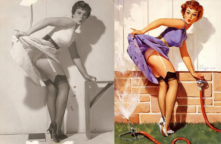 До и после: реальные лица легендарных пин-ап-моделей пин-ап, pin-up, модели, постеры, ретро, девушки, сравнение, фото