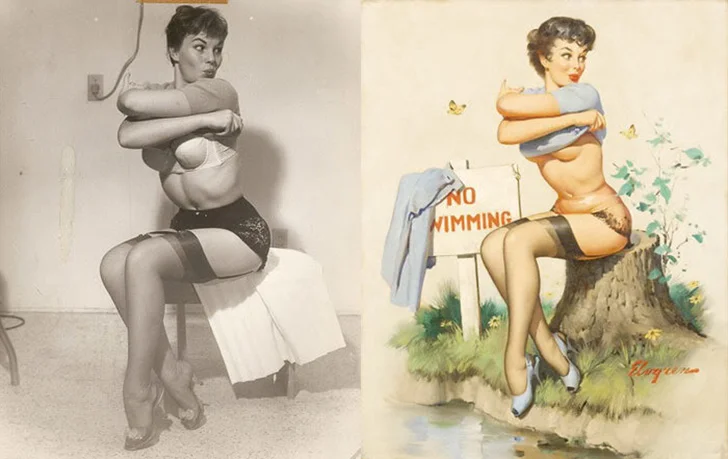 До и после: реальные лица легендарных пин-ап-моделей пин-ап, pin-up, модели, постеры, ретро, девушки, сравнение, фото