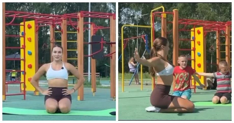 Девушка случайно собрала толпу детей на тренировку: видео