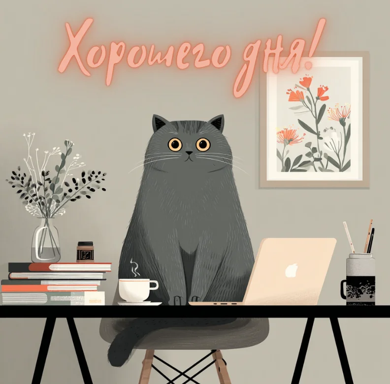 Кот спас жизнь: 100 открыток для утра и праздника открытки, котики, доброе утро, день рождения, хороший день, подборка