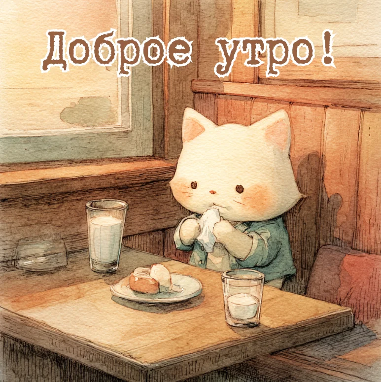 Кот спас жизнь: 100 открыток для утра и праздника открытки, котики, доброе утро, день рождения, хороший день, подборка