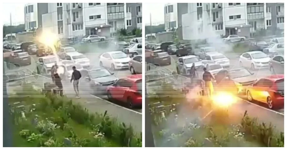 В Челябинске мужчины устроили перестрелку из сигнальных пистолетов Челябинск, перестрелка, сигнальный пистолет, драка, видео
