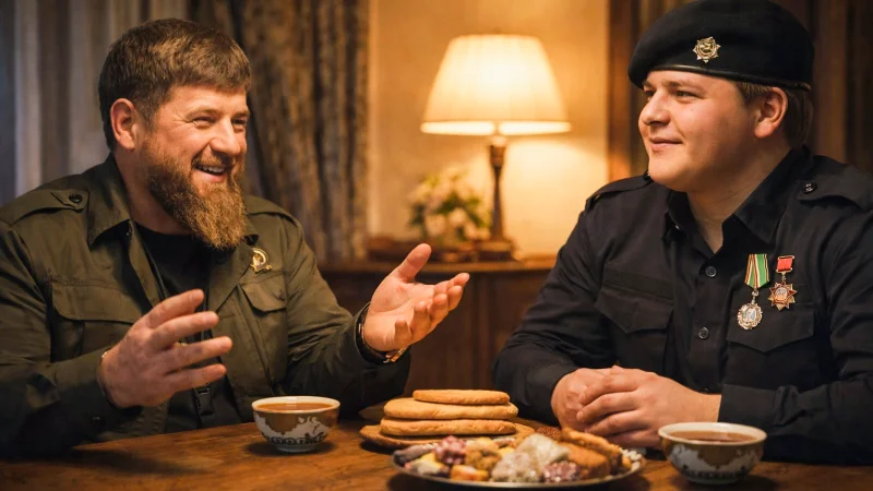 Сын Кадырова получил медаль «90 лет ГИБДД» спустя месяц после видео с гонками по встречке Адам Кадыров, ГИБДД, медаль, Чечня, скандал, ПДД, награждение