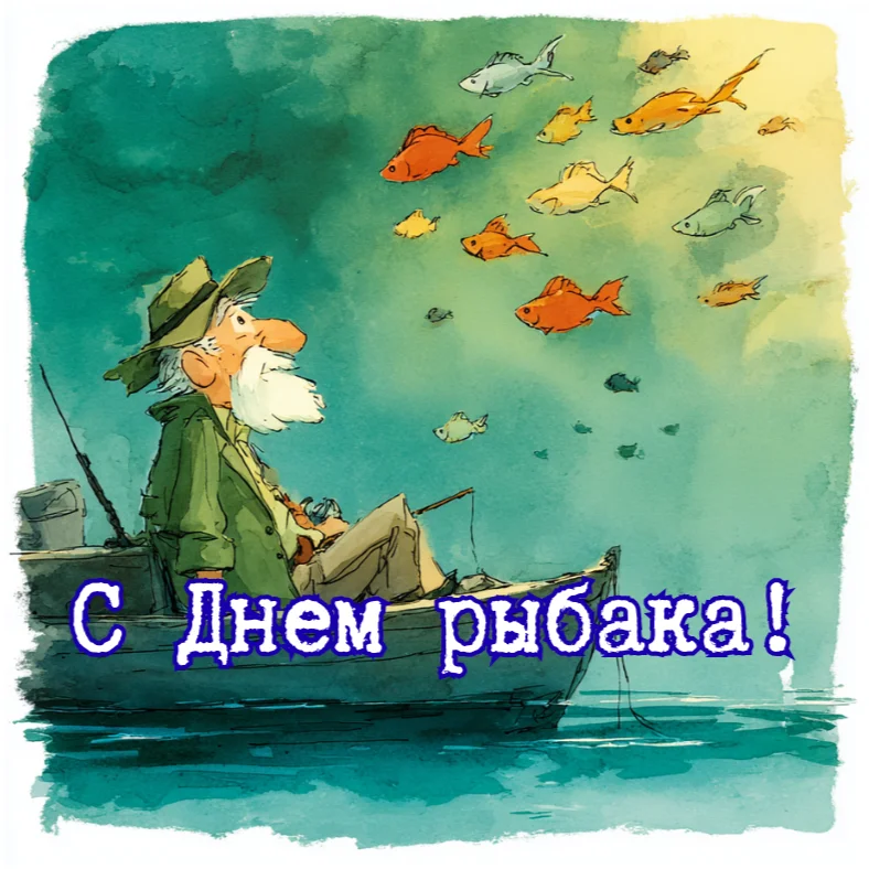 40 открыток на День рыбака: от смешных до душевных день рыбака, открытки, поздравления, рыбалка, праздник, 2026