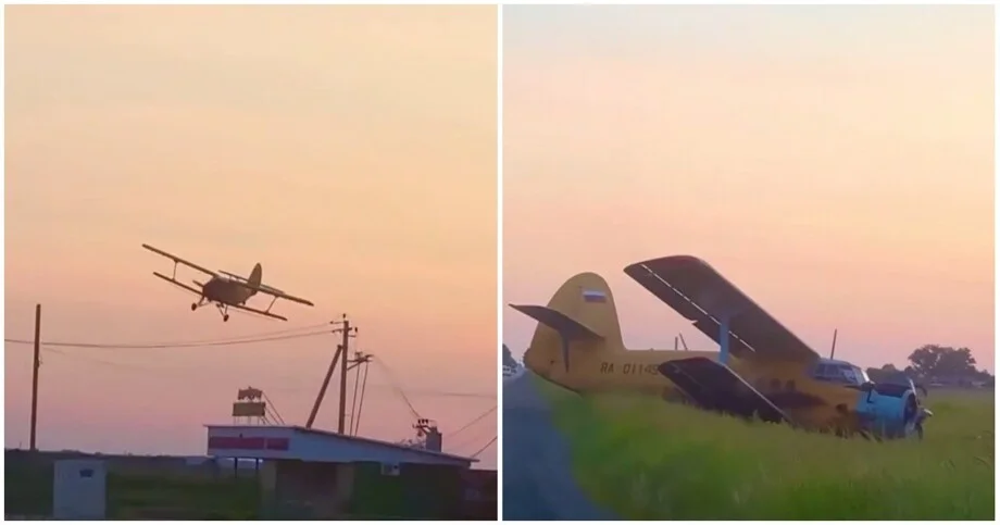 Аварийная посадка АН-2 попала в кадр АН-2, аварийная посадка, Кубань, видео, происшествие