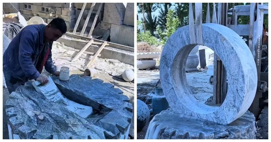 Каменный шар на водяной пленке: магия гидродинамики Каменный шар на водяной пленке: магия гидродинамики фонтан, гидродинамика, физика, изобретение, вода, кинетика