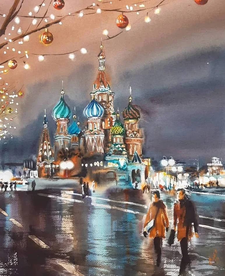 Москва, какой вы её не видели: живописная история столицы Москва, живопись, история, искусство, картины, акварель