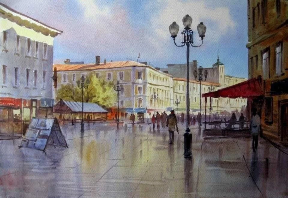 Москва, какой вы её не видели: живописная история столицы Москва, живопись, история, искусство, картины, акварель