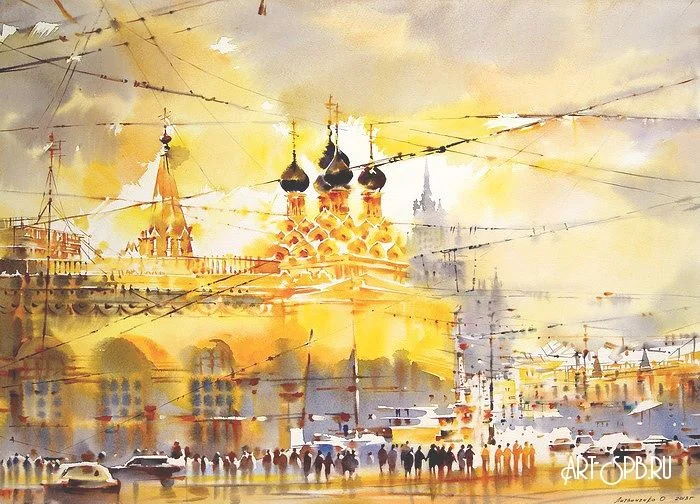 Москва, какой вы её не видели: живописная история столицы Москва, живопись, история, искусство, картины, акварель