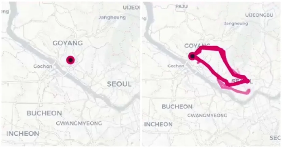 Кореец показал реальную карту своей жизни за год. Это боль Корея, Google Maps, работа, ирония, вирусное видео