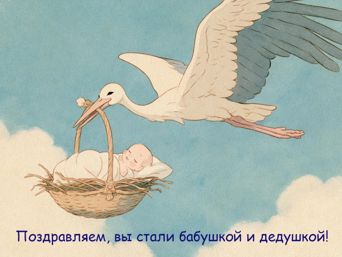 С рождением внука и внучки: 54 душевные открытки открытки, поздравления, внуки, бабушка, дедушка, рождение