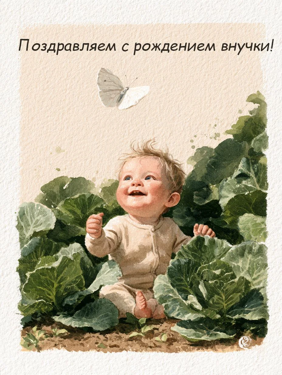 С рождением внука и внучки: 54 душевные открытки открытки, поздравления, внуки, бабушка, дедушка, рождение