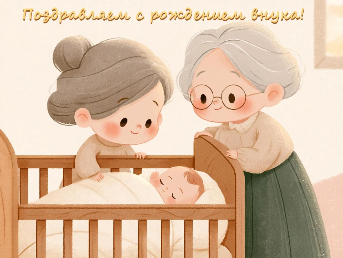 С рождением внука и внучки: 54 душевные открытки открытки, поздравления, внуки, бабушка, дедушка, рождение